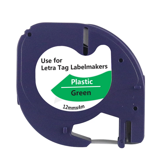 Cinta tipo Letratag para Rotuladora DYMO 12mm x 4m | Verde 91334
