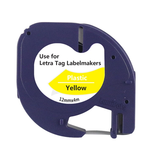 Cinta tipo Letratag para Rotuladora DYMO 12mm x 4m | Amarilla 91332