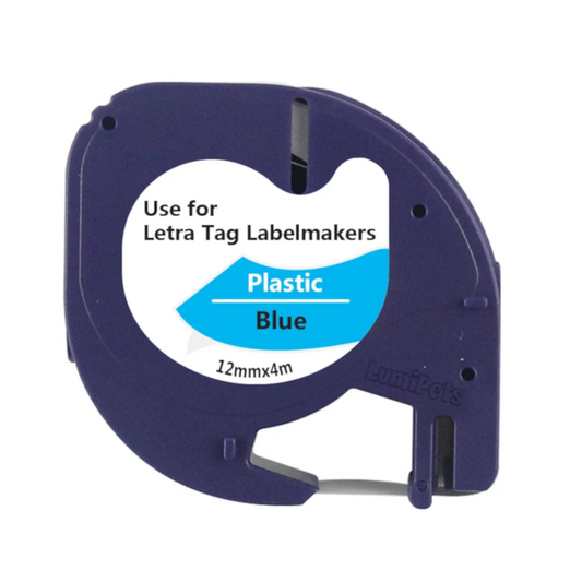 Cinta tipo Letratag para Rotuladora DYMO 12mm x 4m | Azul 91335