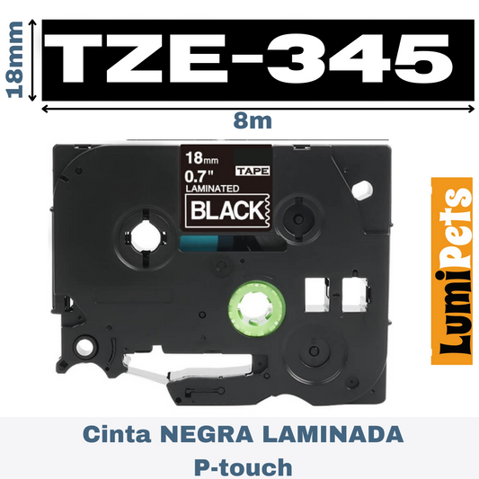 Tze-345 Ribbon For Brother Model Pt, 18mm X 8m