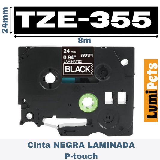 24mm X 8m Tze-355 Tape For Brother Model Pt Labter