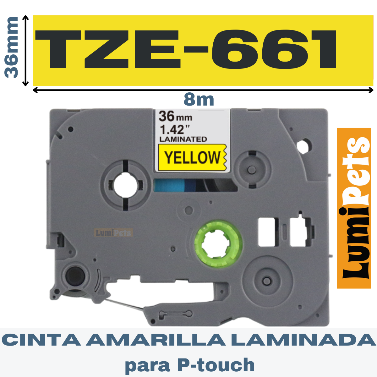 TZe-661 tape for Brother Pt model marker, 36mm x 8m