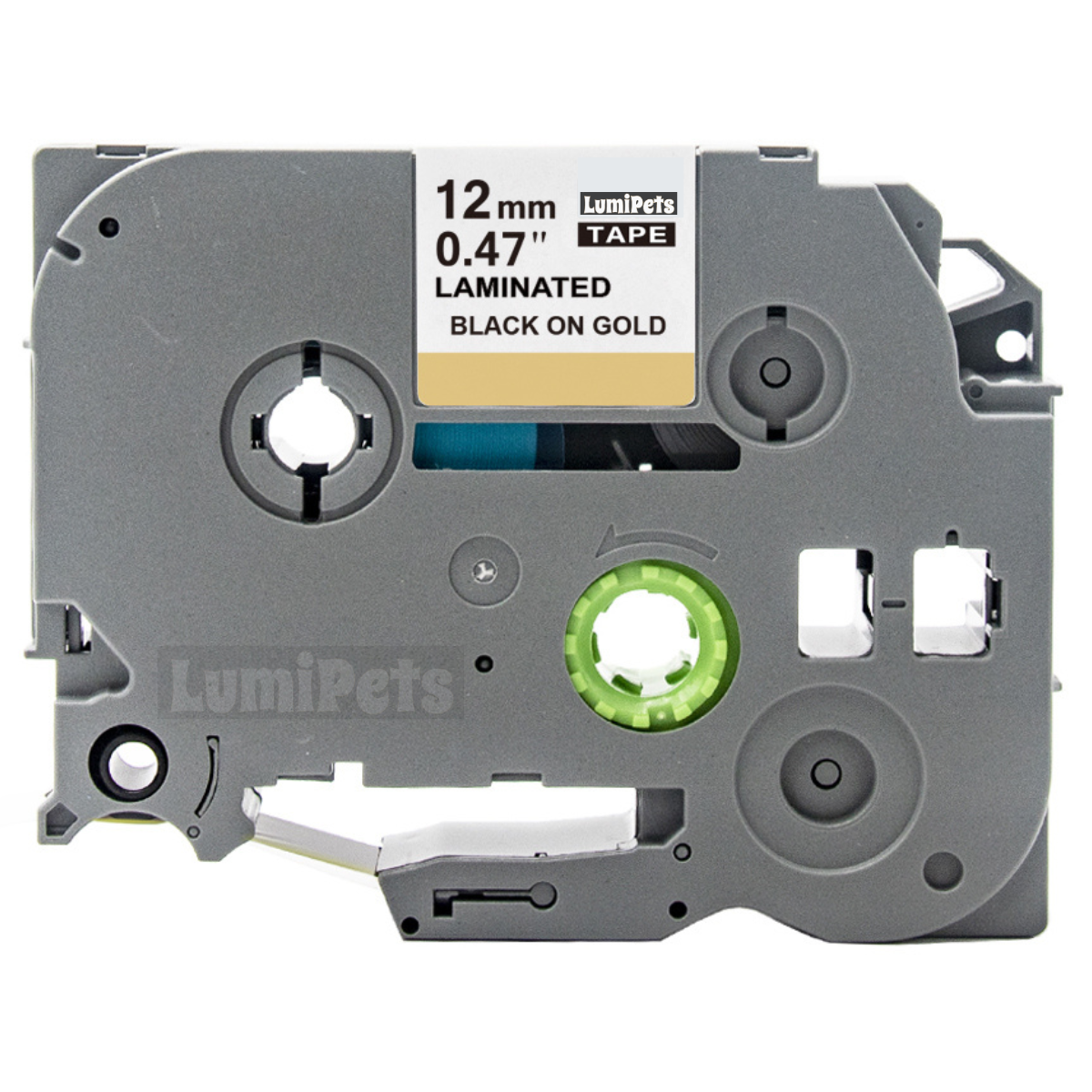 Cinta TZe-831 Para Rotuladora Brother Pt, 12mm X 8m | Negro en Dorada