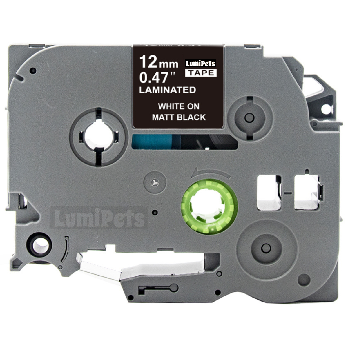 Cinta TZe-MQ335 Para Rotuladora Brother Pt, 12mm X 8m | Blanco en Negra Pastel