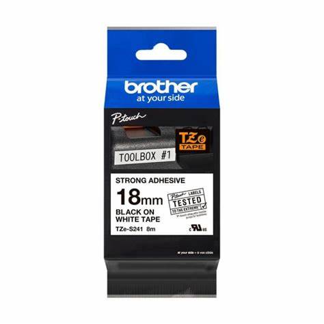 Cinta Rotuladora TZe-S241 | Brother | 18mm x 8m | Adhesivo Fuerte