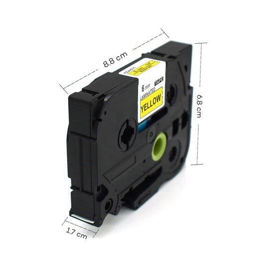 Tze-611 tape for Brother Pt model, 6mm x 8m