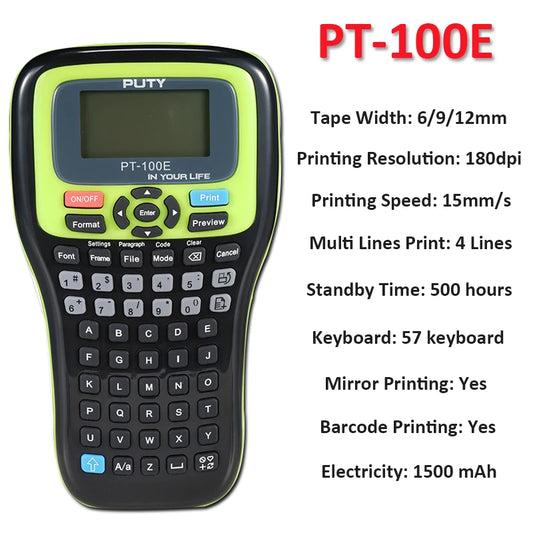 Industrial Label Ribbons TZe HSe | Automatic Rechargeable Battery Text Cod QR Bars