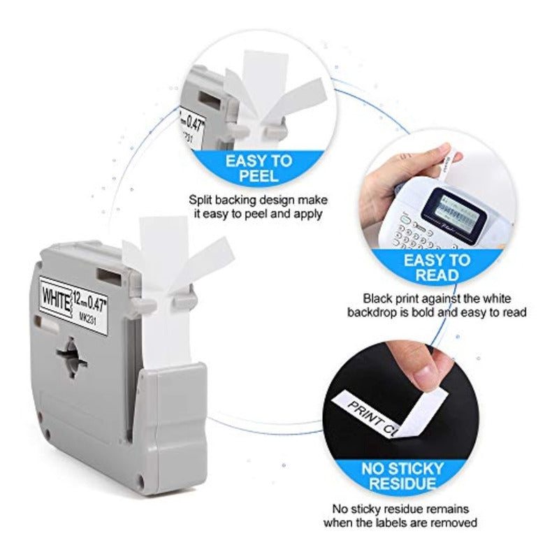 Belt M-531 For Labeling Machine Brother Pt Model, 12mm X 8m