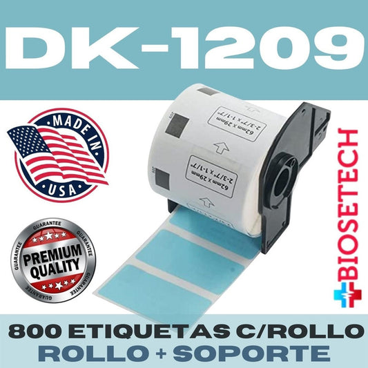 Roll 800 Color Thermal Labels Dk-1209, 29mm X 62mm