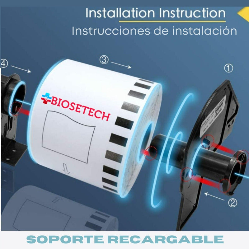 Rollo Etiqueta Film Plástico Continua Dk-2212 62mm X 15.24m