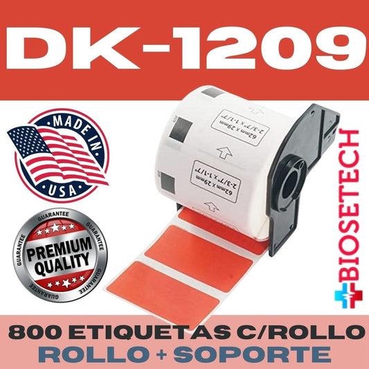 Roll 800 Color Thermal Labels Dk-1209, 29mm X 62mm
