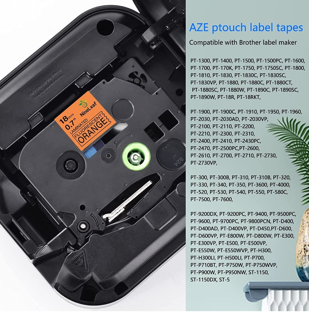 Brother Tze-B41 18mm fluorescent strip for labeling machine