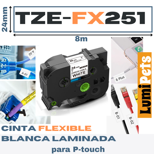 TZe-Fx251 Tape For Brother Marker Model Pt 24mm X 8m