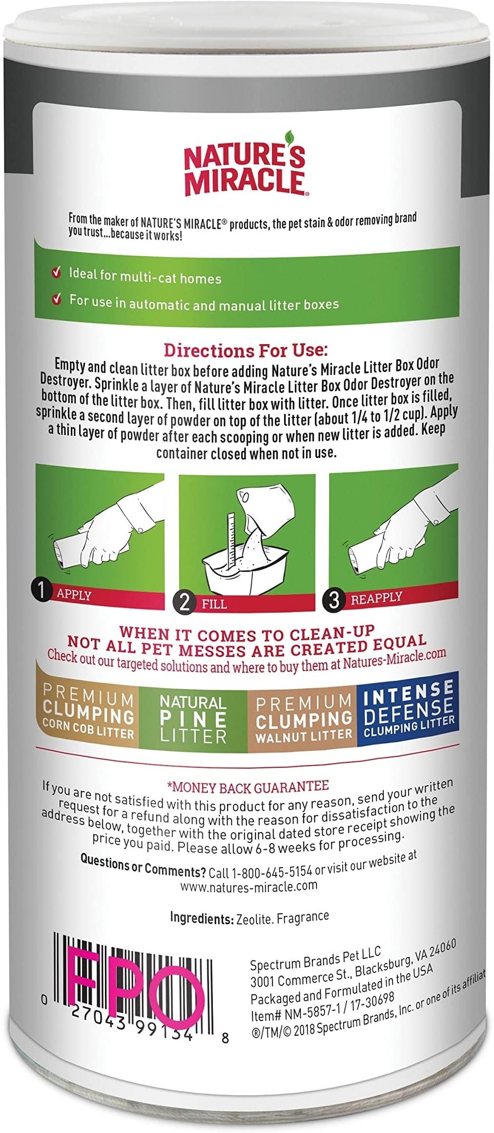 Elimina Olores del Arenero - Litter Box Odor Destroyer - Natures Miracle