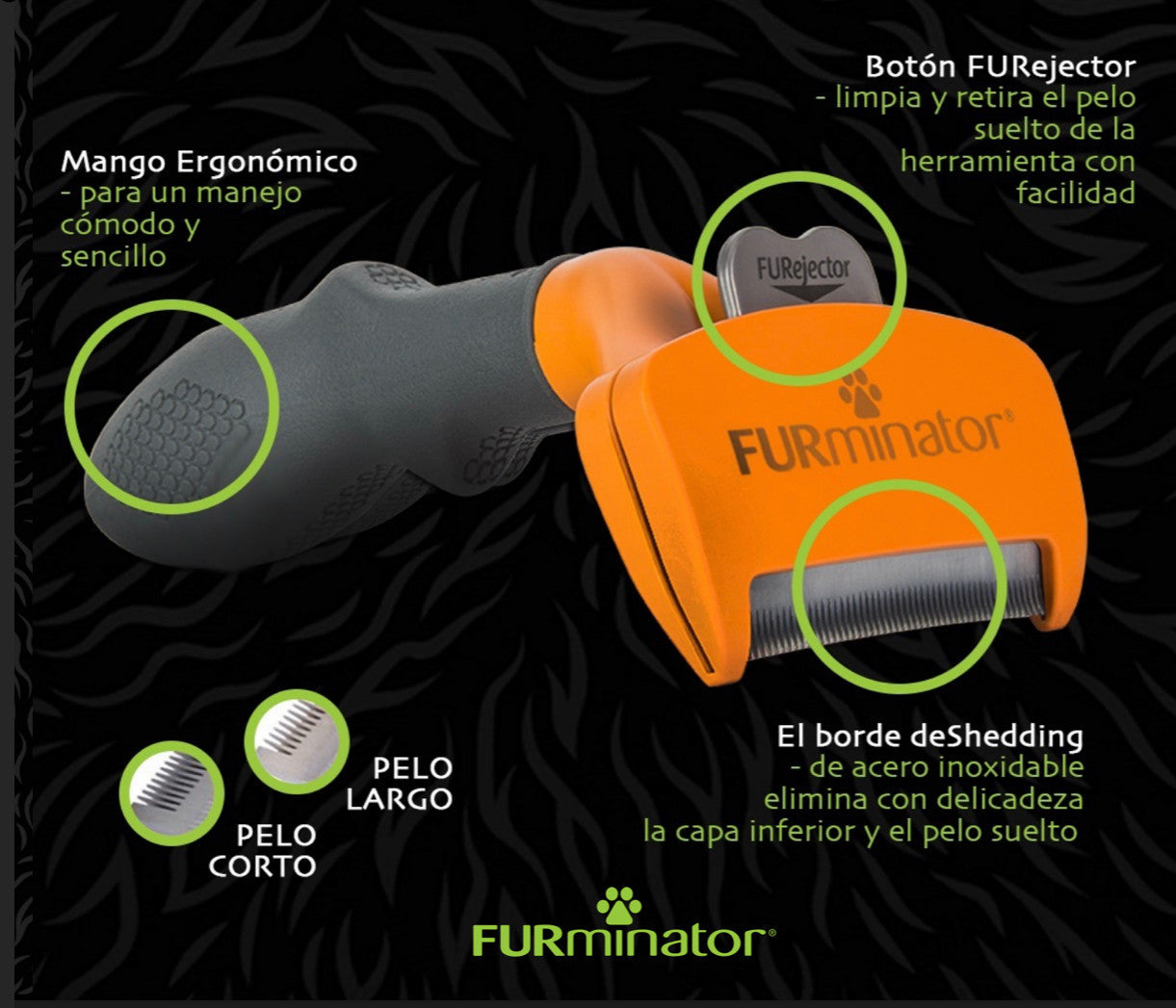 Cepillo - Perro Mediano con Pelo Largo - Dog M Long Hair - FURminator
