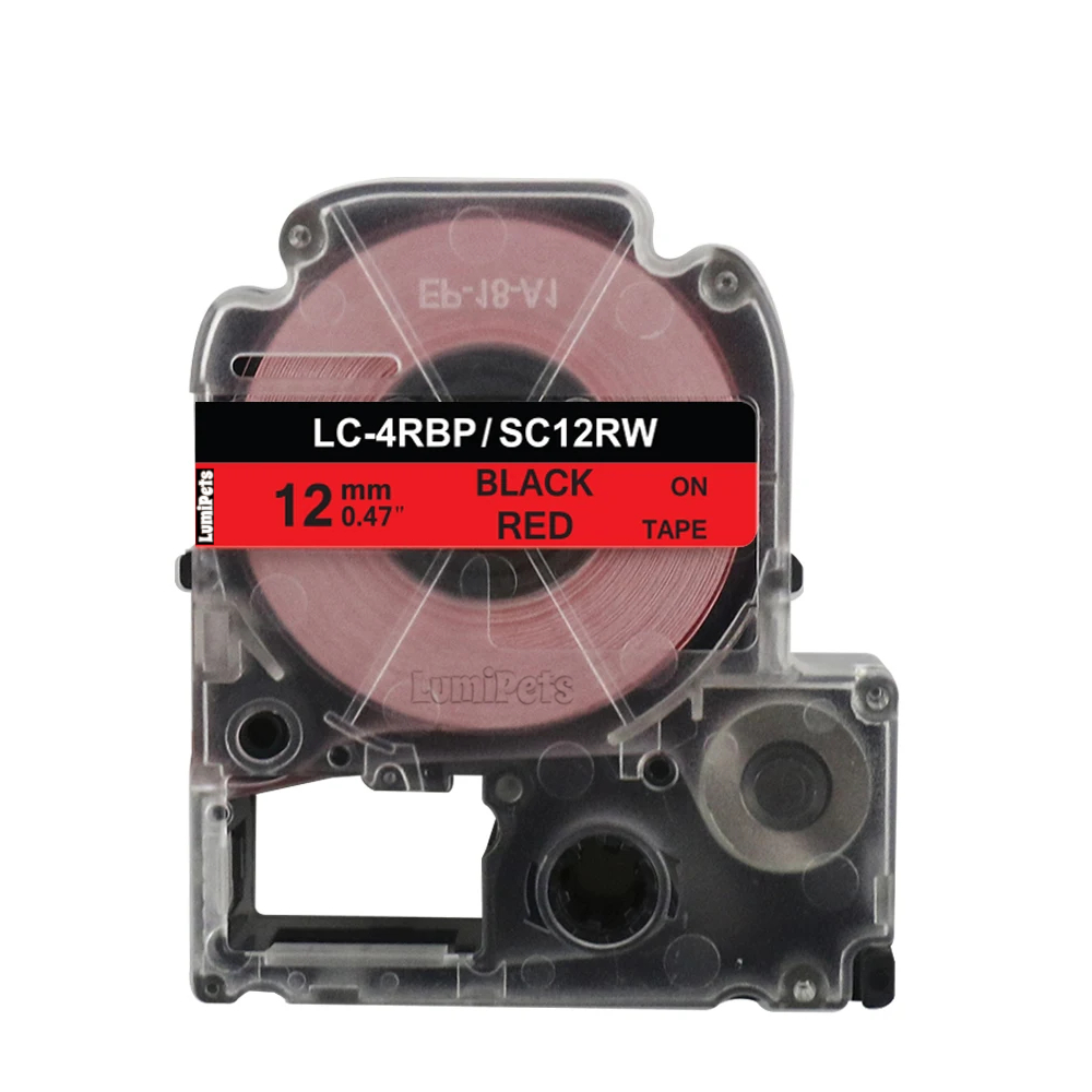 Cinta Tipo LK-4RBP para Rotuladora Epson 12mm x 8m Roja LumiPets