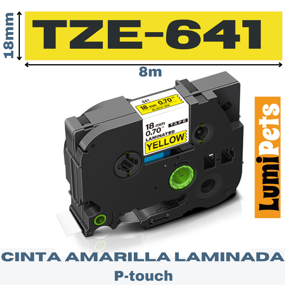 Cinta A Color Rotuladora Pt 18mm X 8m Tze 441 541 641 741