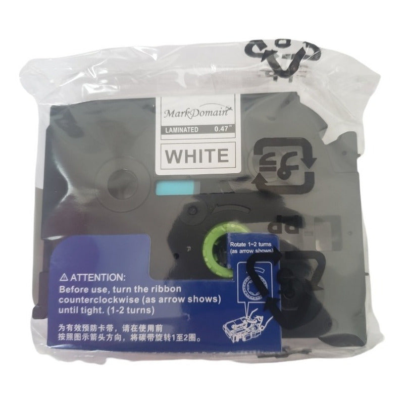 Cinta Tze-231 Para Rotuladora Brother Modelo Pt, 12mm X 8m