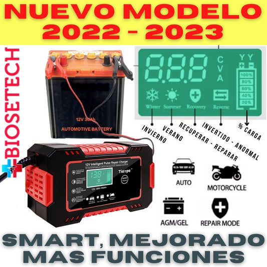 Cargador De Baterías Y Reparador Smart Auto Moto Etc 12v Red