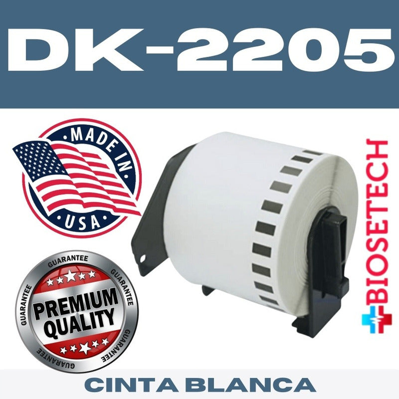 Rollo Etiquetas Térmicas Continuas Dk-2205, 62mm X 30.48mts