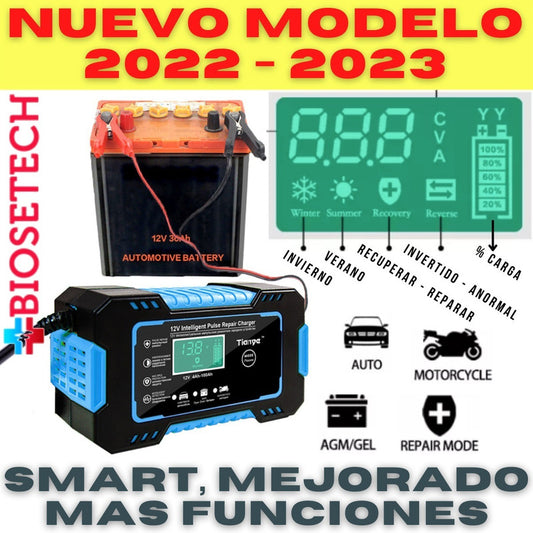 Cargador De Baterias Y Reparador Smart Auto Moto Etc 12v Blu