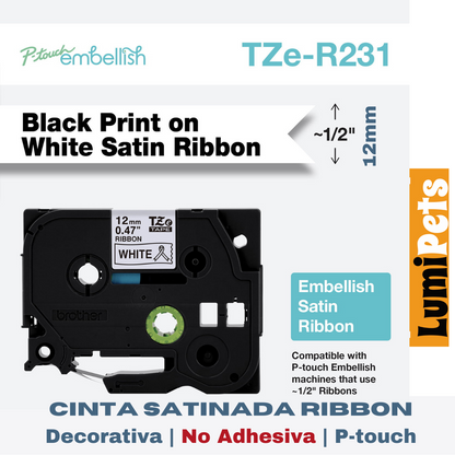 Satin Ribbon Labeling Pt Tze R231 R234 Re34 Rn34 Rw34