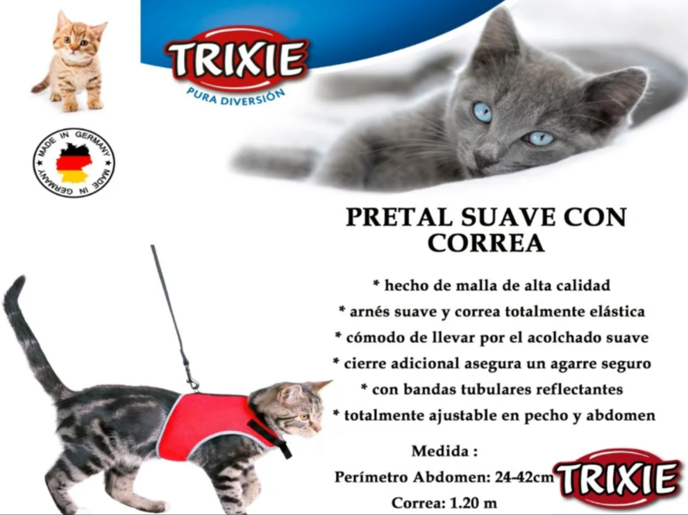 Arnes pechera XXL con correa para gato - Trixie – LumiPets